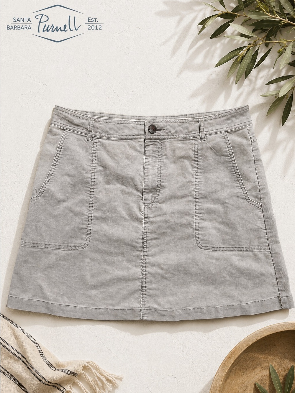 Purnell Gray Corduroy Skirt Women’s Size 8/29 Workwear Casual Cotton